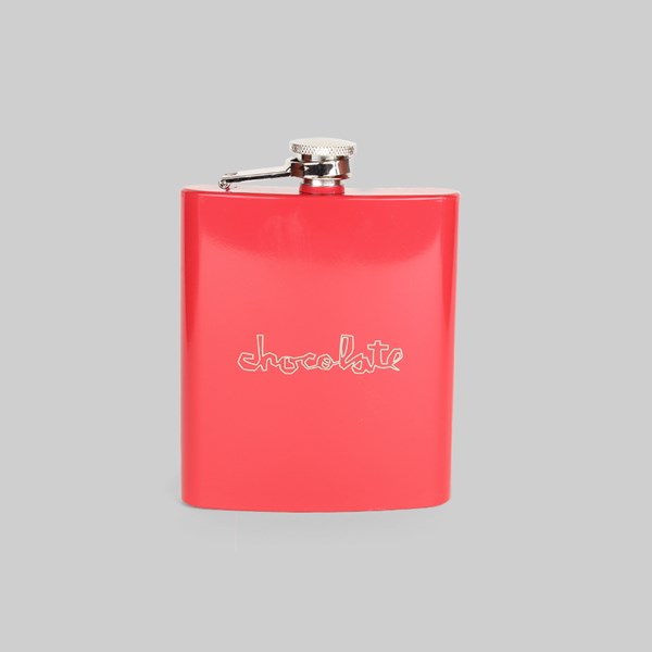 CHOCOLATE SKATEBOARDS RED SQUARE HIP FLASK  RED 